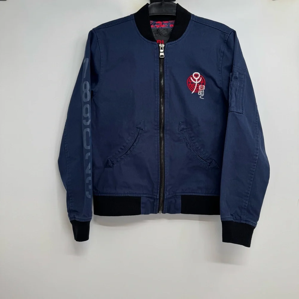 Bibi Sama Zodiac RAT Blue Bomber Jacket Size XS-Small Embroidered Unisex
